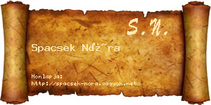 Spacsek Nóra névjegykártya