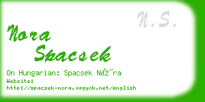 nora spacsek business card